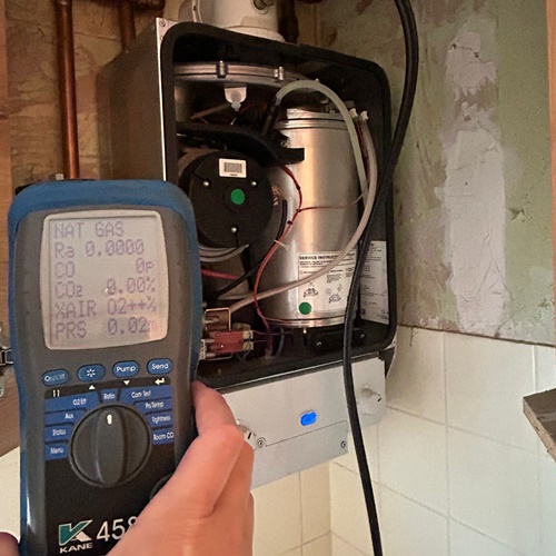 Jamie Sinclair servicing a boiler